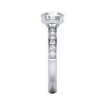 Round Brilliant Solitaire Accent Diamond Ring Platinum RSA14 SV
