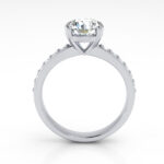 Round Brilliant Solitaire Accent Diamond Ring Platinum RSA14 TF
