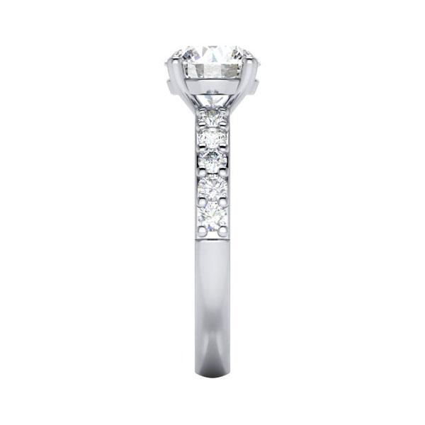 Round Brilliant Solitaire Accent Diamond Ring Platinum RSA15 SV