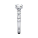 Round Brilliant Solitaire Accent Diamond Ring Platinum RSA16 SV