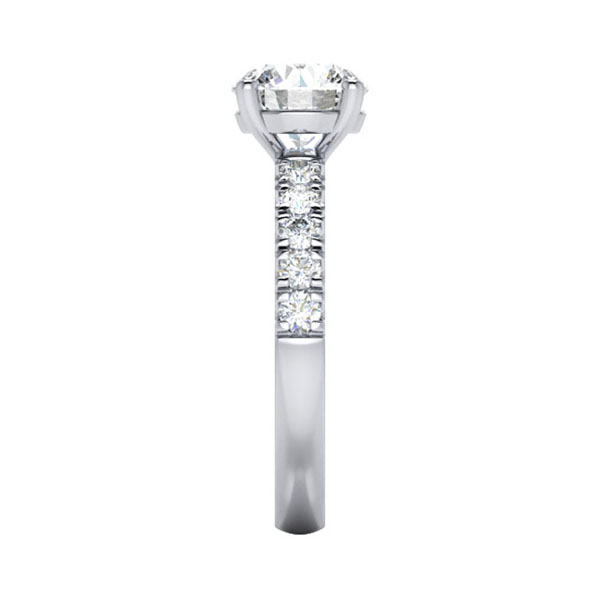 Round Brilliant Solitaire Accent Diamond Ring Platinum RSA16 SV