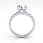 Round Brilliant Solitaire Accent Diamond Ring Platinum RSA16 TF