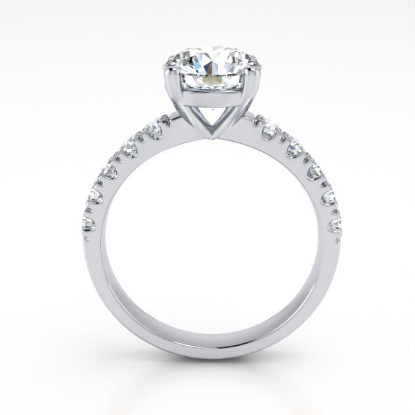 Round Brilliant Solitaire Accent Diamond Ring Platinum RSA16 TF