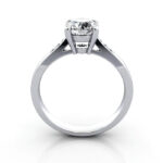 Round Brilliant Solitaire Accent Diamond Ring Platinum RSA17 TF