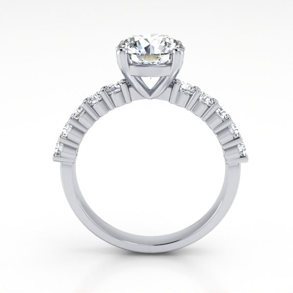 Round Brilliant Solitaire Accent Diamond Ring Platinum RSA18 TF