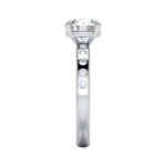Round Brilliant Solitaire Accent Diamond Ring Platinum RSA19 SV