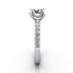 Round Brilliant Solitaire Accent Diamond Ring Platinum RSA4 SV
