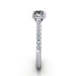Round Brilliant Solitaire Accent Diamond Ring Platinum RSA44 SV
