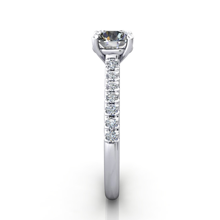 Round Brilliant Solitaire Accent Diamond Ring Platinum RSA44 SV