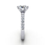 Round Brilliant Solitaire Accent Diamond Ring Platinum RSA6 SV