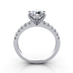 Round Brilliant Solitaire Accent Diamond Ring Platinum RSA6 TF