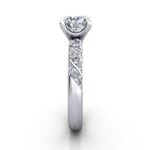 Round Brilliant Solitaire Accent Diamond Ring Platinum RSA7 SV