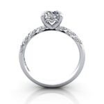 Round Brilliant Solitaire Accent Diamond Ring Platinum RSA7 TF