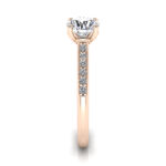 Round Brilliant Solitaire Accent Diamond Ring Rose Gold RSA1 SV
