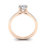 Round Brilliant Solitaire Accent Diamond Ring Rose Gold RSA1 TF