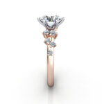 Round Brilliant Solitaire Accent Diamond Ring Rose Gold RSA11 SV