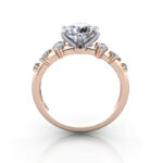 Round Brilliant Solitaire Accent Diamond Ring Rose Gold RSA11 TF