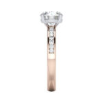 Round Brilliant Solitaire Accent Diamond Ring Rose Gold RSA13 SV