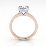 Round Brilliant Solitaire Accent Diamond Ring Rose Gold RSA13 TF