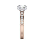 Round Brilliant Solitaire Accent Diamond Ring Rose Gold RSA14 SV