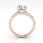 Round Brilliant Solitaire Accent Diamond Ring Rose Gold RSA14 TF