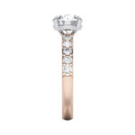 Round Brilliant Solitaire Accent Diamond Ring Rose Gold RSA15 SV