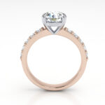 Round Brilliant Solitaire Accent Diamond Ring Rose Gold RSA15 TF