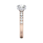 Round Brilliant Solitaire Accent Diamond Ring Rose Gold RSA16 SV