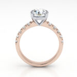 Round Brilliant Solitaire Accent Diamond Ring Rose Gold RSA16 TF