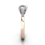 Round Brilliant Solitaire Accent Diamond Ring Rose Gold RSA17 SV