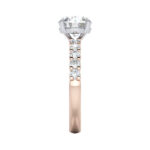 Round Brilliant Solitaire Accent Diamond Ring Rose Gold RSA18 SV