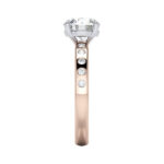 Round Brilliant Solitaire Accent Diamond Ring Rose Gold RSA19 SV