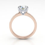 Round Brilliant Solitaire Accent Diamond Ring Rose Gold RSA19 TF