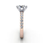 Round Brilliant Solitaire Accent Diamond Ring Rose Gold RSA6 SV