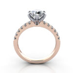 Round Brilliant Solitaire Accent Diamond Ring Rose Gold RSA6 TF