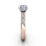 Round Brilliant Solitaire Accent Diamond Ring Rose Gold RSA7 SV