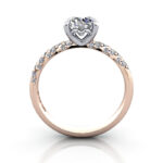 Round Brilliant Solitaire Accent Diamond Ring Rose Gold RSA7 TF