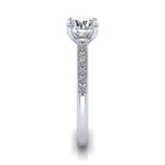 Round Brilliant Solitaire Accent Diamond Ring White Gold RSA1 SV