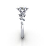 Round Brilliant Solitaire Accent Diamond Ring White Gold RSA11 SV