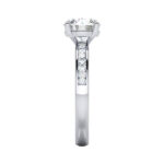 Round Brilliant Solitaire Accent Diamond Ring White Gold RSA13 SV
