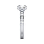 Round Brilliant Solitaire Accent Diamond Ring White Gold RSA15 SV