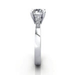 Round Brilliant Solitaire Accent Diamond Ring White Gold RSA17 SV