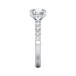 Round Brilliant Solitaire Accent Diamond Ring White Gold RSA18 SV