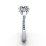 Round Brilliant Solitaire Accent Diamond Ring White Gold RSA3 SV