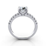 Round Brilliant Solitaire Accent Diamond Ring White Gold RSA4 TF