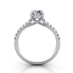 Round Brilliant Solitaire Accent Diamond Ring White Gold RSA44 TF