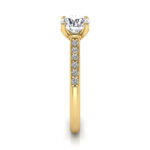 Round Brilliant Solitaire Accent Diamond Ring Yellow Gold RSA1 SV