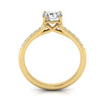 Round Brilliant Solitaire Accent Diamond Ring Yellow Gold RSA1 TF