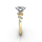 Round Brilliant Solitaire Accent Diamond Ring Yellow Gold RSA11 SV