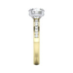 Round Brilliant Solitaire Accent Diamond Ring Yellow Gold RSA13 SV